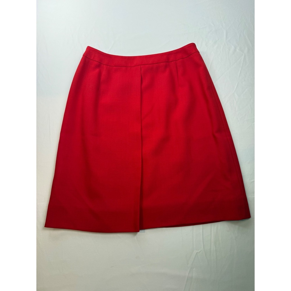 Carlisle 8 100% Wool Red A-Line Skirt Lined Knee Length Career